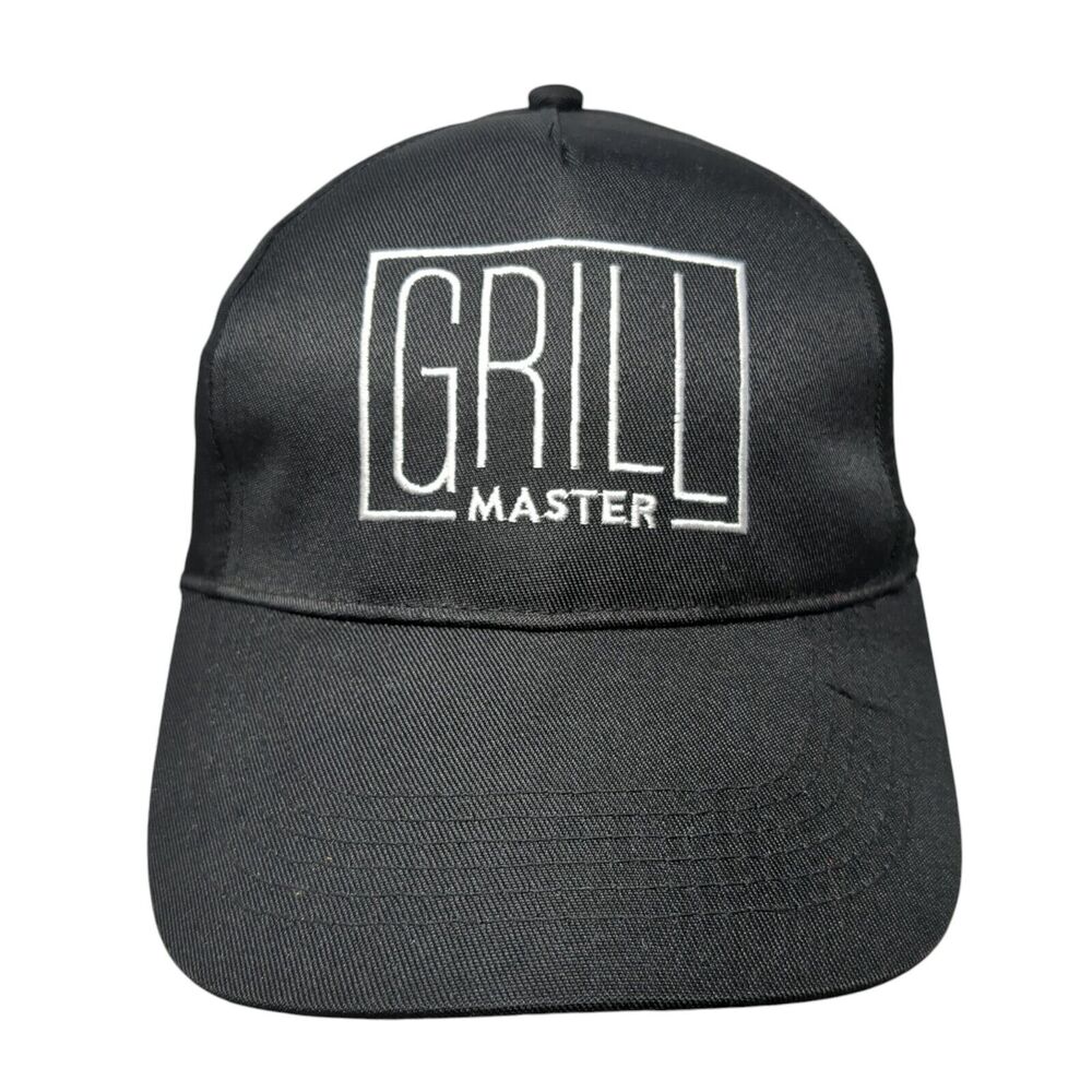 Grill Master Strapback Hat Black One Size Adjustable Embroidered 6 Panel Gertex